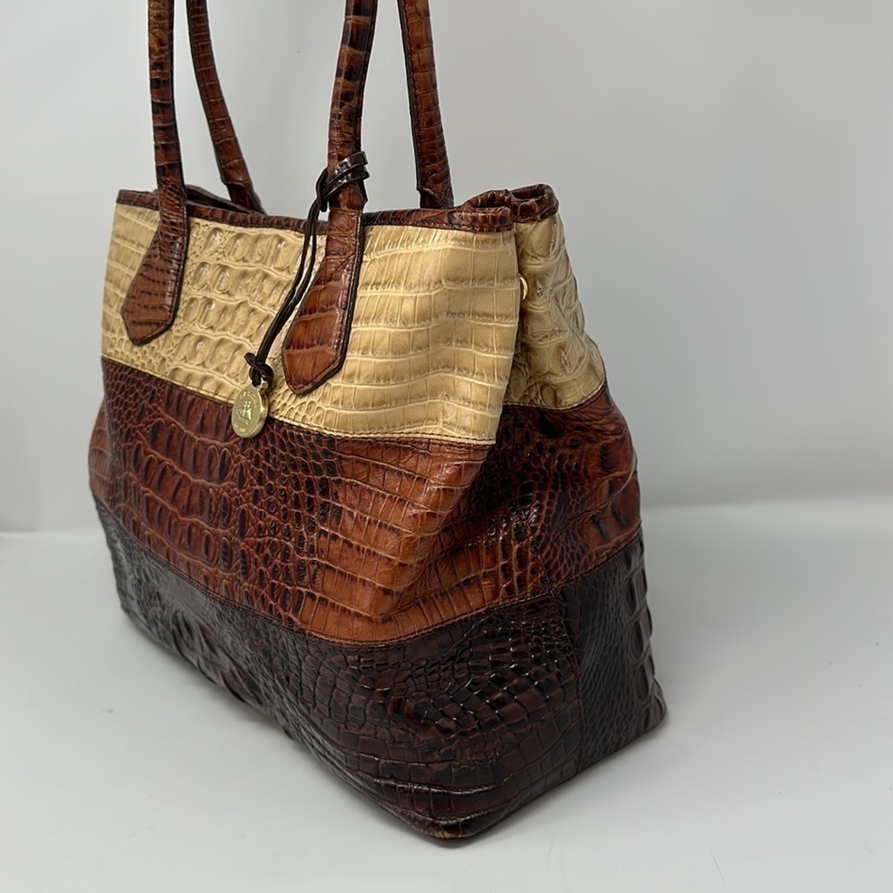 Brahmin Brown Tricolor Large Anytime Tote Purse - Picture 2 of 15